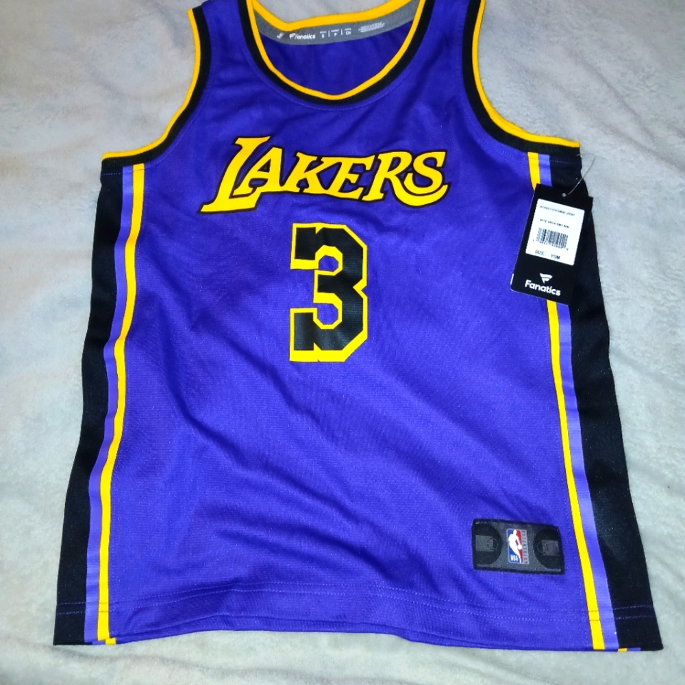 Lakers Purple and Yellow Anothony Davis  Basketball Jersey